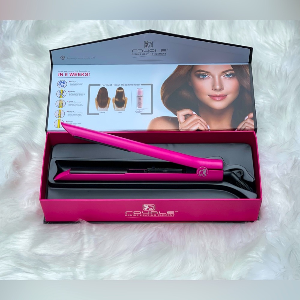 LAST 1‼️Royale Hair Straightener Royale Ceramic Flat iron Platinum genius PINK